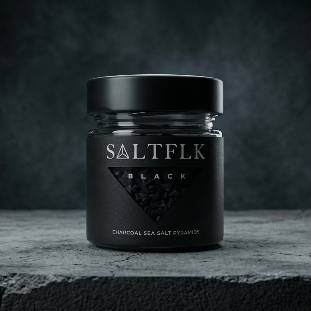 SALTFLK BLACK | Charcoal Sea Salt Pyramids – SALTFLK Pyramidensalz